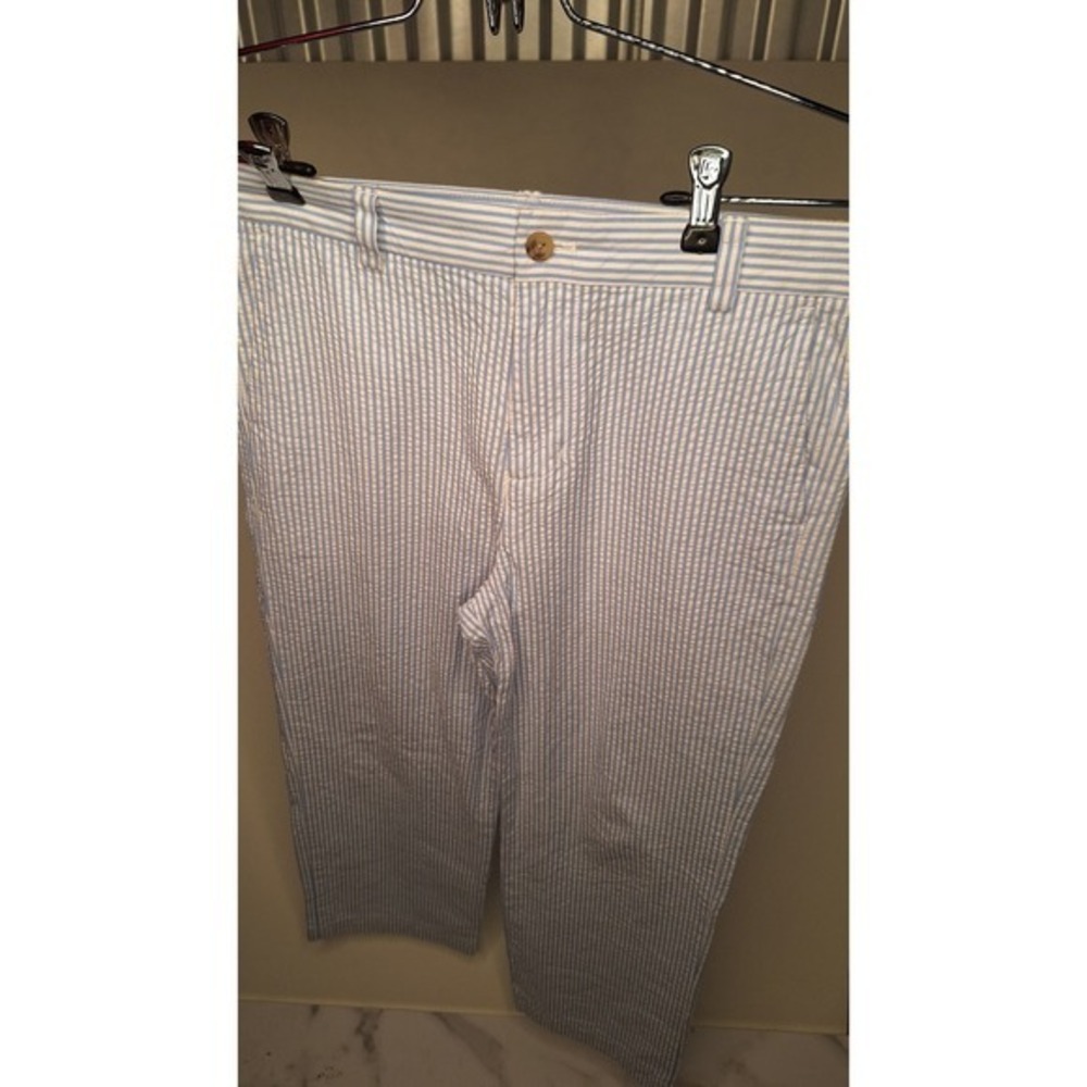 Vineyard Vines Mens Blue White Striped Seersucker Chino Pants Size 18 - Picture 6 of 7